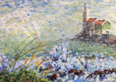 Paard van Marken, 2019, acryl op kartondoek, 21:30 Cm, ingelijst: 75€