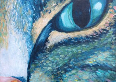 Kat 3/4, 2015, acryl op doek, 30:30 cm, vierluik