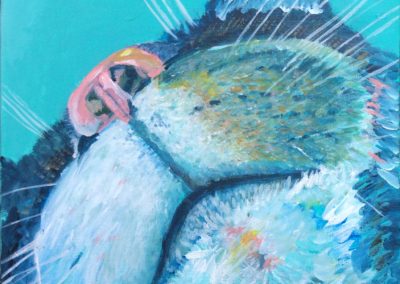 Kat 1/4, 2015, acryl op doek, 30:30 cm, vierluik
