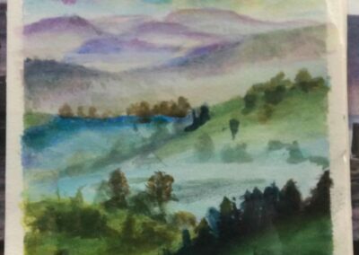 Berglandschap, 2019, mixed media op papier; 25€