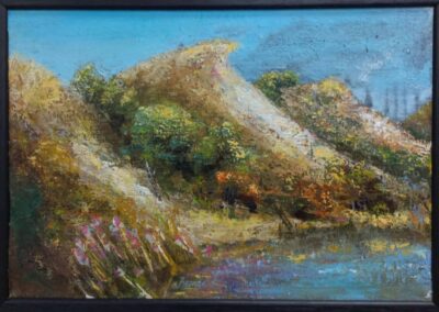 IJ duinen, 2022, acryl op doek, 30:40cm, ingelijst, 150€