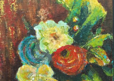 Bloemen, acryl op doek, 30:30 cm, verkocht