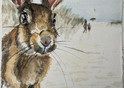 Seizoenen 2 , zomer, Aquarel Mix, 20:20 cm, ingelijst 40:40 2024, 125€