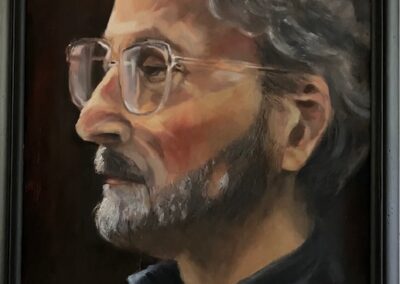 o portret ‘Man met baard’ olieverf , 40:50 cm , ingelijst 350€