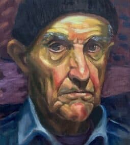 S portret oude man, 2025, olieverf, 30:24cm, ingelijst 250€