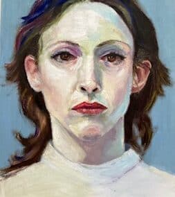 S portret, desolaat, olieverf, 30:24 cm ingelijst, 250€
